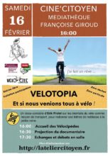 Vélotopia: projection à Castries le samedi 16 février à 16h